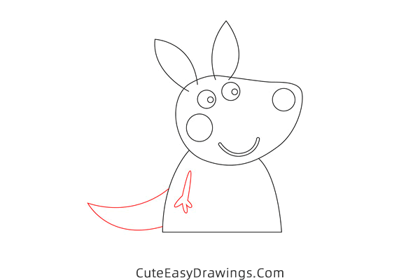 how to draw kylie kangaroo from peppa pig - www.cuteeasydrawings.com