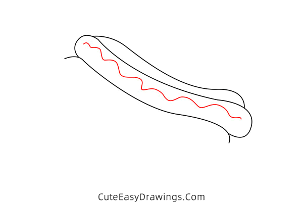 how to draw a hot dog - www.cuteeasydrawings.com