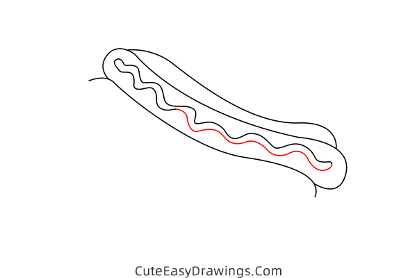 how to draw a hot dog - www.cuteeasydrawings.com