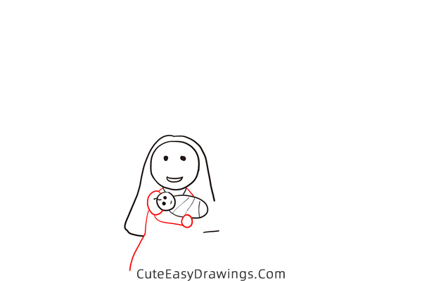 how to draw a family at christmas eve - www.cuteeasydrawings.com