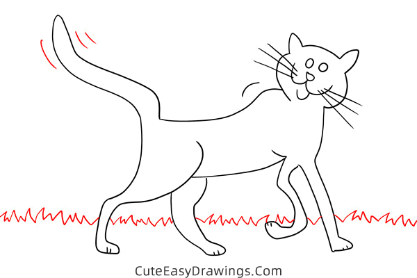 how to draw a black cat easy - www.cuteeasydrawings.com