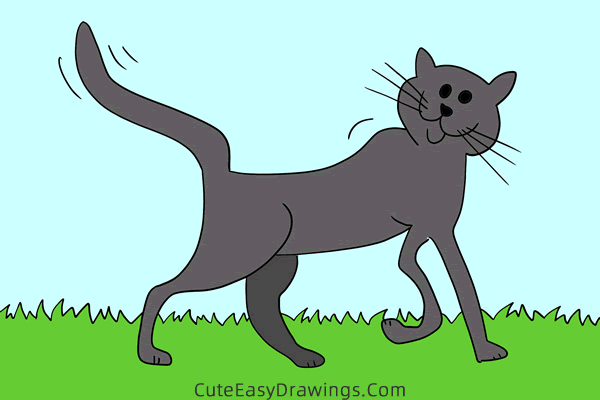 how to draw a black cat easy - www.cuteeasydrawings.com