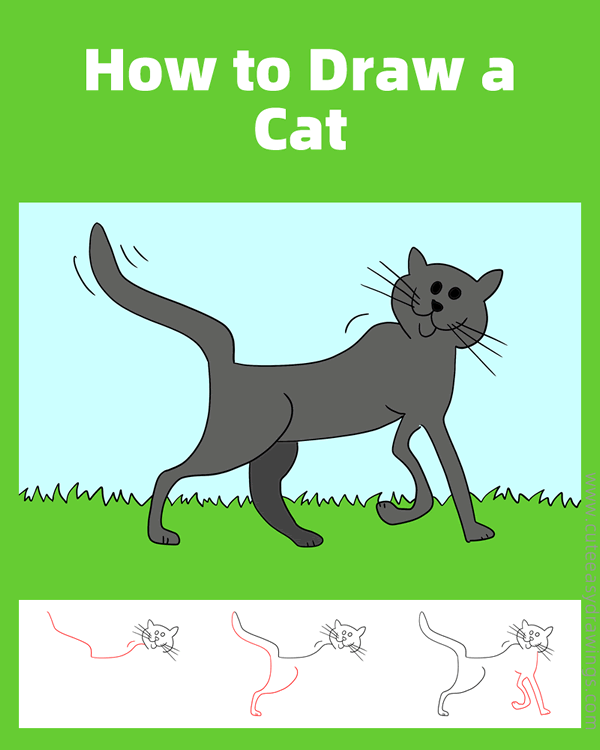 how to draw a black cat easy - www.cuteeasydrawings.com