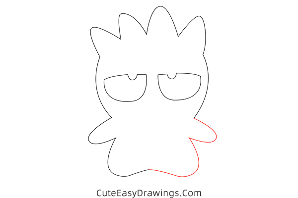 how to draw badtz maru - www.cuteeasydrawings.com