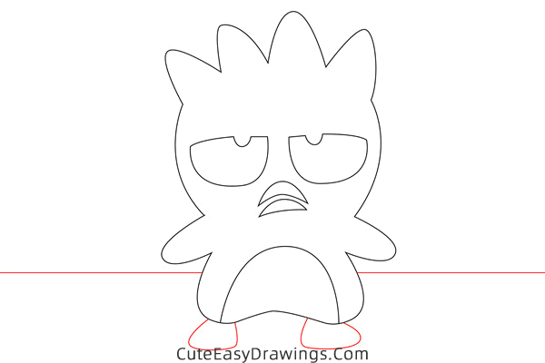 how to draw badtz maru - www.cuteeasydrawings.com