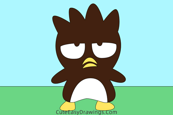 how to draw badtz maru - www.cuteeasydrawings.com