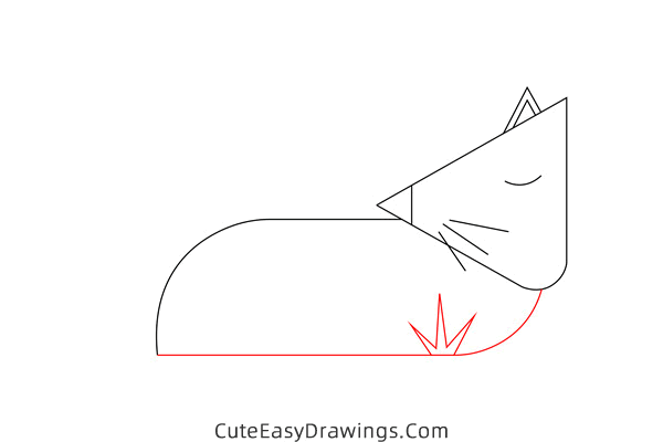 how to draw a sleeping fox - www.cuteeasydrawings.com