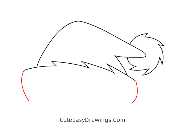 how to draw a santa hat - www.cuteeasydrawings.com