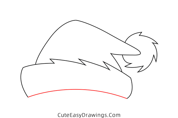 how to draw a santa hat - www.cuteeasydrawings.com