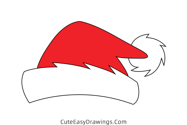 how to draw a santa hat - www.cuteeasydrawings.com