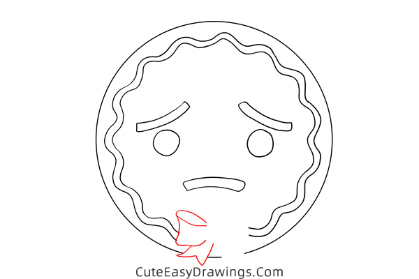 how to draw a gingerbread man face - www.cuteeasydrawings.com