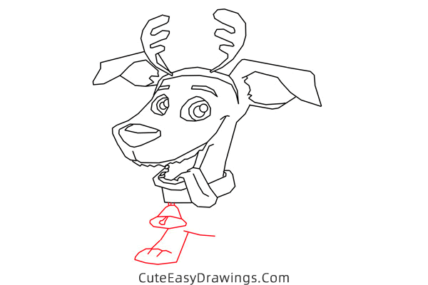 how to draw a christmas dog - www.cuteeasydrawings.com