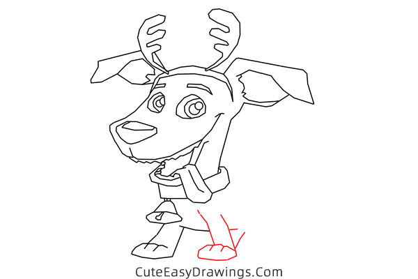 how to draw a christmas dog - www.cuteeasydrawings.com