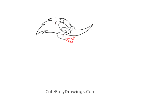 how to draw woody the woodpecker - www.cuteeasydrawings.com