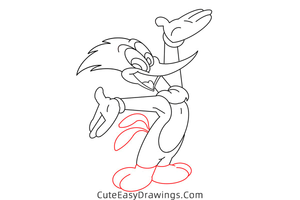 how to draw woody the woodpecker - www.cuteeasydrawings.com