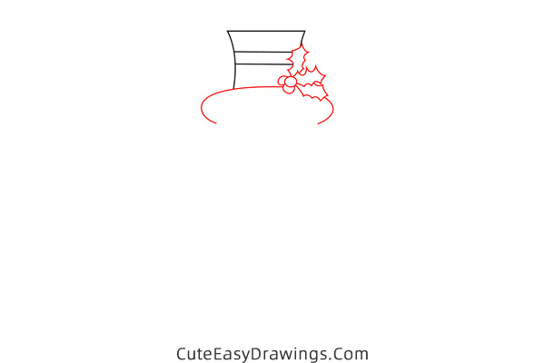 how to draw a christmas snowman - www.cuteeasydrawings.com