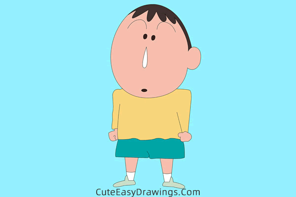 how to draw bo suzuki from crayon shin-chan - www.cuteeasydrawings.com