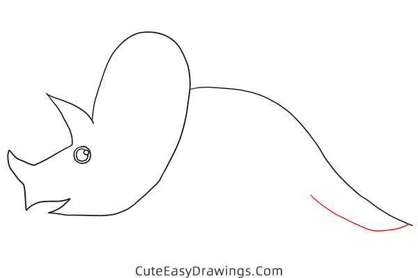 how to draw a triceratops - www.cuteeasydrawings.com