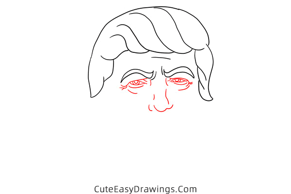 how to draw donald trump - www.cuteeasydrawings.com