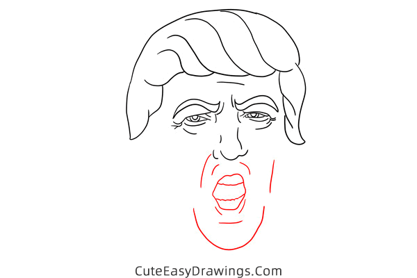 how to draw donald trump - www.cuteeasydrawings.com