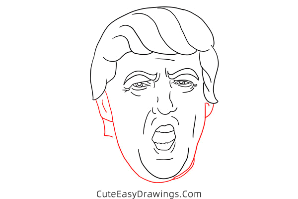 how to draw donald trump - www.cuteeasydrawings.com