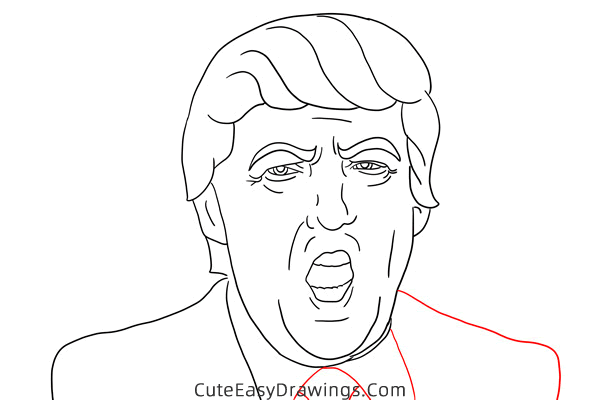 how to draw donald trump - www.cuteeasydrawings.com