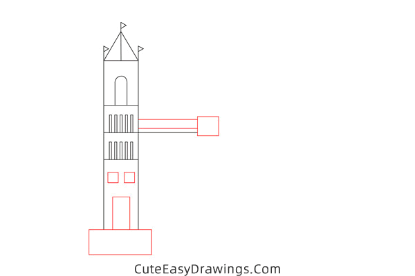 how to draw tower bridge - www.cuteeasydrawings.com