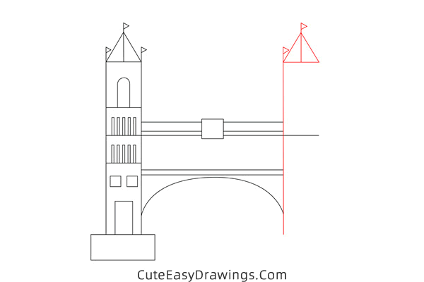 how to draw tower bridge - www.cuteeasydrawings.com