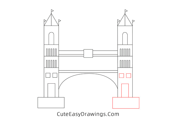 how to draw tower bridge - www.cuteeasydrawings.com