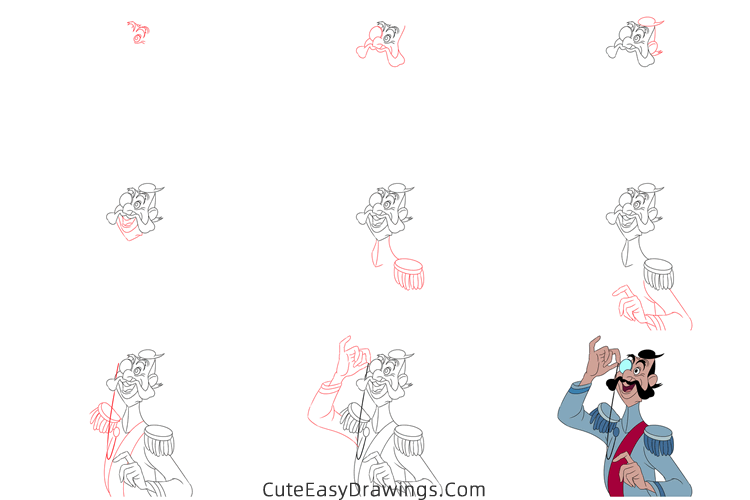 how to draw grand duke from cinderella - www.cuteeasydrawings.com