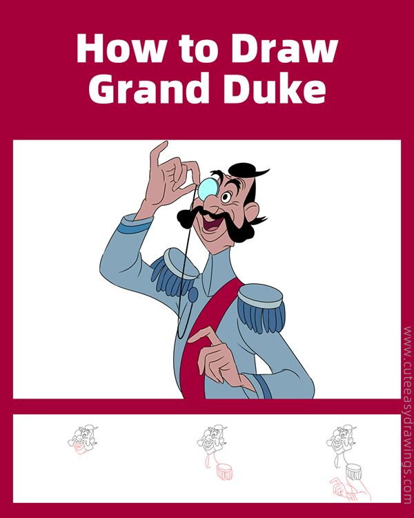 how to draw grand duke from cinderella - www.cuteeasydrawings.com