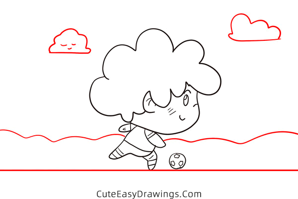 how to draw a soccer player - www.cuteeasydrawings.com