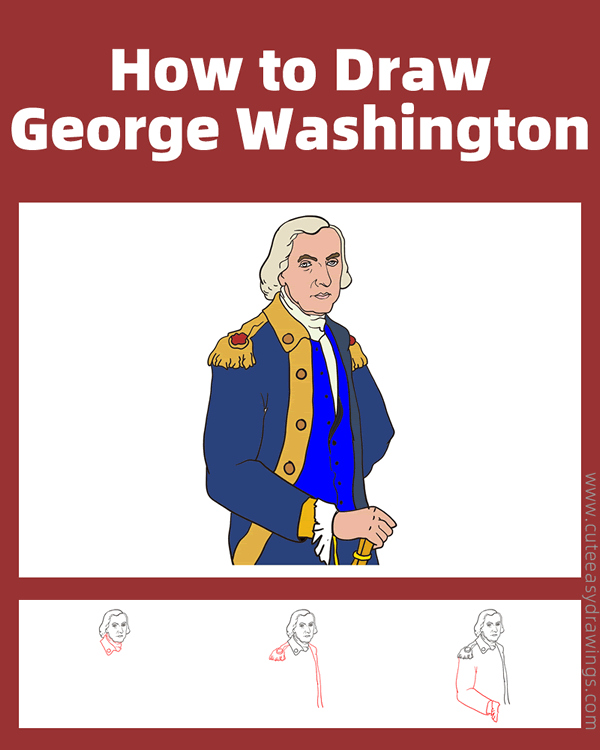 how to draw george washington - www.cuteeasydrawings.com