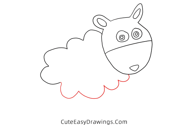 how to draw a lamb - www.cuteeasydrawings.com