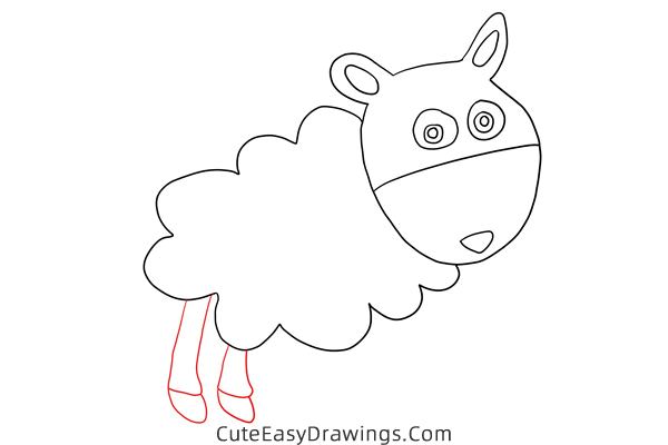 how to draw a lamb - www.cuteeasydrawings.com