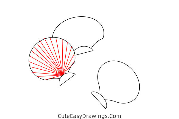 how to draw a seashell - www.cuteeasydrawings.com