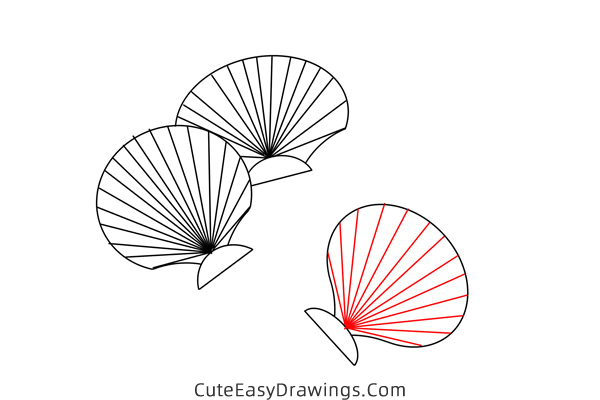 how to draw a seashell - www.cuteeasydrawings.com