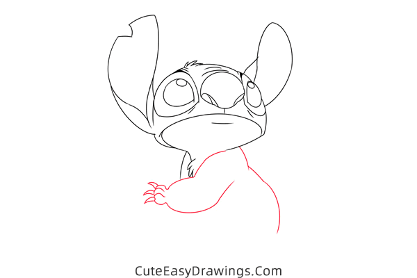 how to draw stitch looking up - www.cuteeasydrawings.com