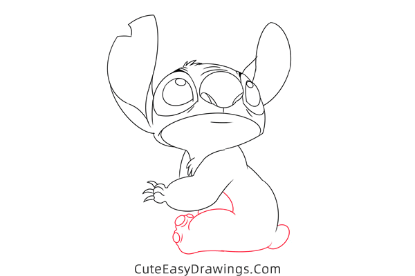 how to draw stitch looking up - www.cuteeasydrawings.com