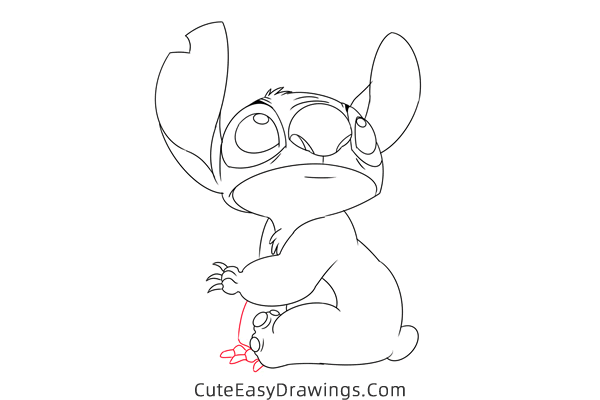 how to draw stitch looking up - www.cuteeasydrawings.com