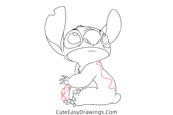 how to draw stitch looking up - www.cuteeasydrawings.com