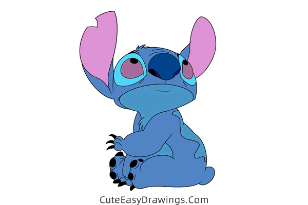 how to draw stitch looking up - www.cuteeasydrawings.com