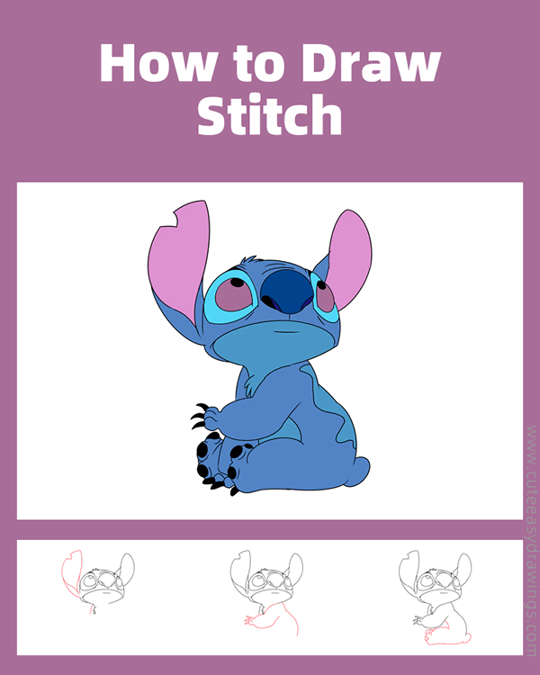 how to draw stitch looking up - www.cuteeasydrawings.com