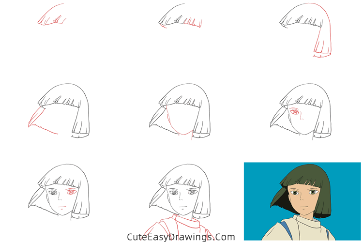 how to draw haku from spirited away - www.cuteeasydrawings.com