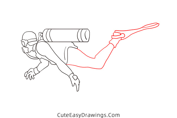 how to draw a scuba diver - www.cuteeasydrawings.com