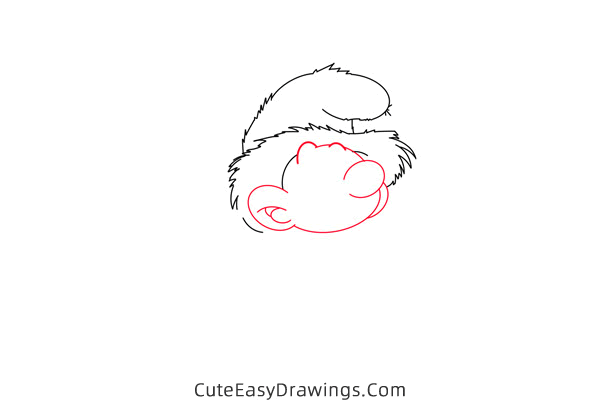 how to draw farmer smurf - www.cuteeasydrawings.com