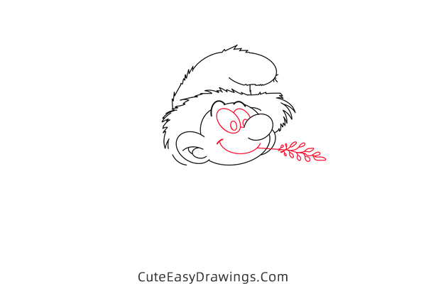 how to draw farmer smurf - www.cuteeasydrawings.com