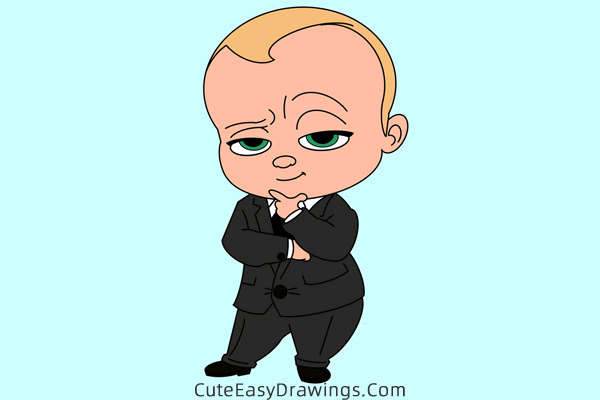 how to draw boss baby - www.cuteeasydrawings.com