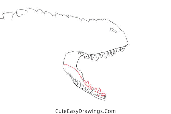 how to draw a realistic t rex head - www.cuteeasydrawings.com