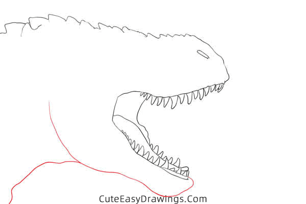 how to draw a realistic t rex head - www.cuteeasydrawings.com